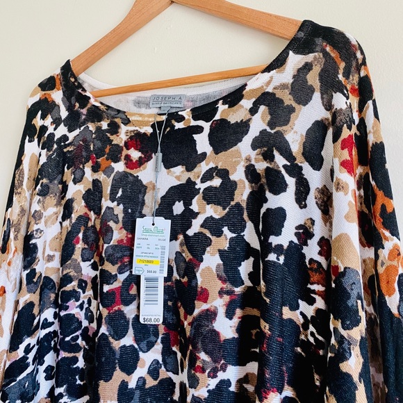 JOSEPH A MULTI COLOR ANIMAL PRINT PULLOVER SWEATER - Picture 2 of 7